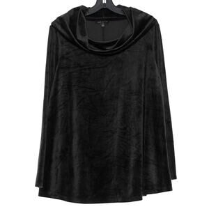 NWOT Lane Bryant Sweater Cowl Velour Goth Grunge Witchy Dark Luxe Black 14/16 GU